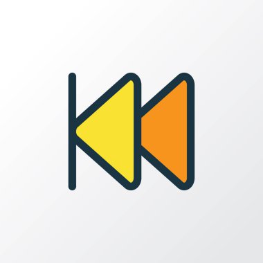 Önceki renkli anahat simgesi. Premium Kalite izole geri sarma öğe Trendy tarzı.