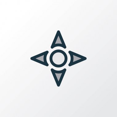 Denetleyicisi renkli anahat simgesi. Üstün kaliteli moda stil öğesinde ok izole.