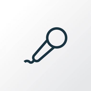 Karaoke anahat simgesi. Premium Kalite izole mikrofon moda stil öğesinde.