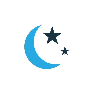 Isha renkli simge sembolü. Üstün kaliteli moda stil öğesinde Nacht izole.