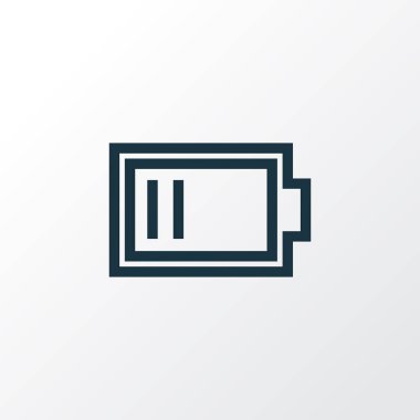 Düşük pil anahat simgesi. Premium Kalite izole şarj öğe Trendy tarzı.