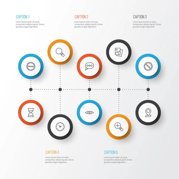 Ağ Icons Set. Mesaj kabarcık, engel, araştırma ve diğer öğeleri koleksiyonu. Ayrıca, izle, çöp büyütme gibi sembolleri içerir.