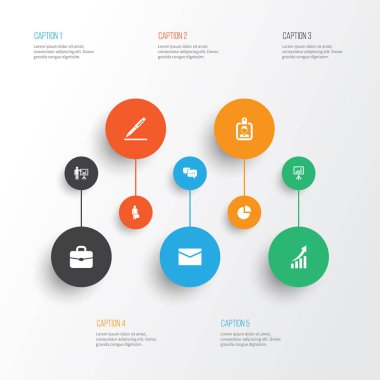 İş Icons Set. Koleksiyon sohbet, kalem, sunu yönetim kurulu ve diğer öğeler. Ayrıca sembolleri imzalarını gibi sohbet, grafik içerir.