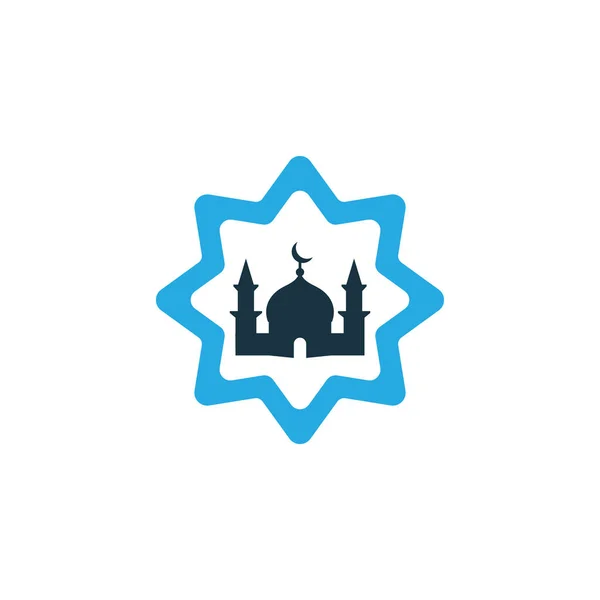 Épület színes ikon szimbólum. Prémium minőségű elszigetelt Masjid elem divatos stílusban. — Stock Vector