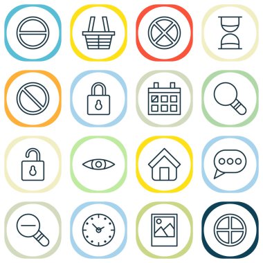 Web simgeler kümesi. Toplama engel, pozitif, kilidini açmak ve diğer öğeler. Ayrıca çıkış, görüntü, ticaret gibi sembolleri içerir.