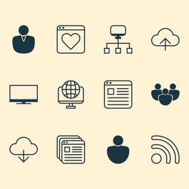 Ağ bağlantısı simgeleri ayarlayın. Kullanıcı, takım, Download ve diğer öğeleri koleksiyonu. Ayrıca sembolleri içerir, kablosuz, eşitleme gibi Web.