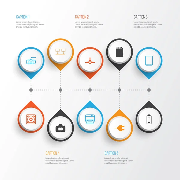 Bilgisayar simgeleri ayarlayın. Ağ yapısı, yazdırılan belge, müzik ve diğer öğeleri koleksiyonu. Ayrıca Sd, bağlantı, kartı gibi simgeler içerir.