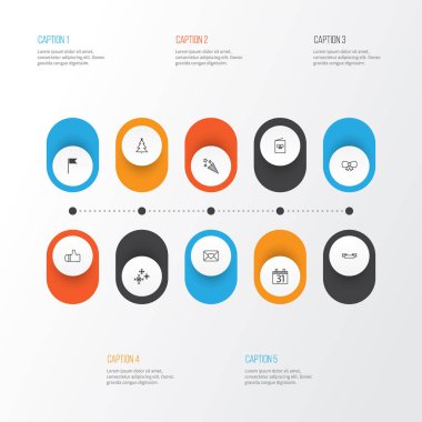 Mutlu Icons Set. Koleksiyonu tasarlamak, ağaç, kelebek düğüm ve diğer öğeleri dekore edilmiştir. Ayrıca, Poster, şerit, Mitten gibi simgeler içerir.