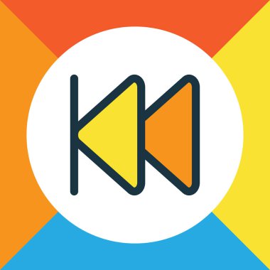 Önceki renkli anahat simgesi. Premium Kalite izole geri sarma öğe Trendy tarzı.