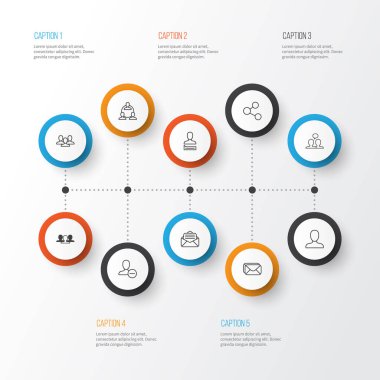 İletişim simgeler kümesi. Posta kutusu, birlik, yayın ve diğer öğeleri koleksiyonu. Sosyal, mesaj, mektup gibi semboller de içerir.