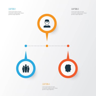 İnsan Icons Set. Erkek, grup, bilim adamı ve diğer öğeleri koleksiyonu. Ayrıca beyefendi, takım, bilim adamı gibi simgeler içerir.