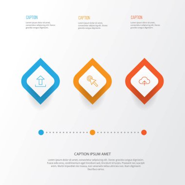 Internet simgeler kümesi. İmleç, Transfer, Upload ve diğer öğeleri koleksiyonu. Ayrıca dokunun, gönder, bulut gibi simgeler içerir.