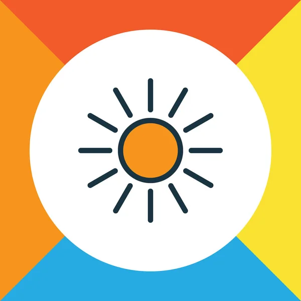 Symbole de contour coloré de lumière du soleil. Élément de soleil isolé de qualité supérieure dans un style tendance . — Image vectorielle