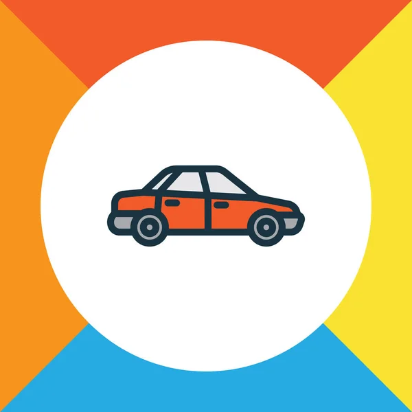 Simbolo Sedan Colorful Outline. Elemento auto isolato di qualità premium in stile trendy . — Vettoriale Stock