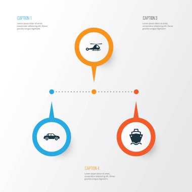 Ulaşım Icons Set. Otomobil, Tanker, helikopter ve diğer öğeleri koleksiyonu. Ayrıca kargo, Araba, otomobil gibi simgeler içerir.