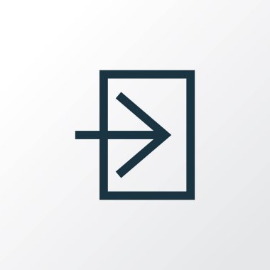 Giriş anahat simgesi. Premium Kalite izole günlük öğesinde Trendy tarzı.