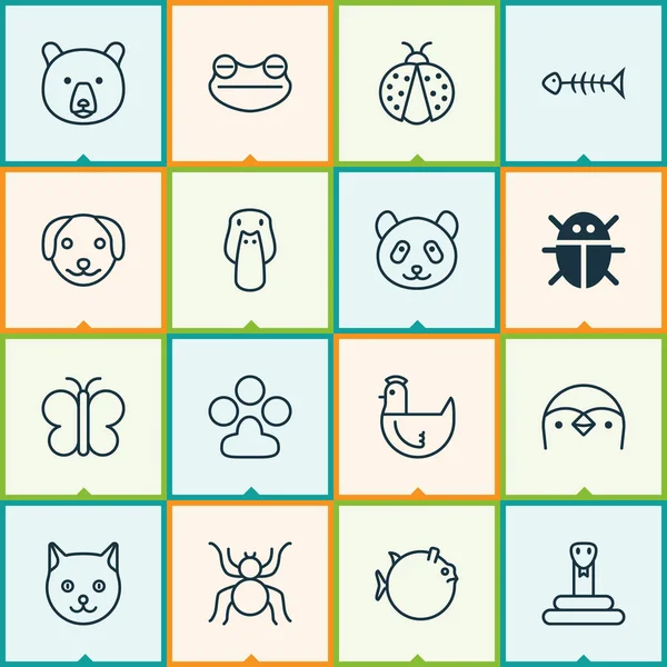 Doğa Icons Set. Dalgıç, ayı, yılan ve diğer öğeleri koleksiyonu. Ayrıca, Penguen, Globefish, baskı gibi simgeler içerir.