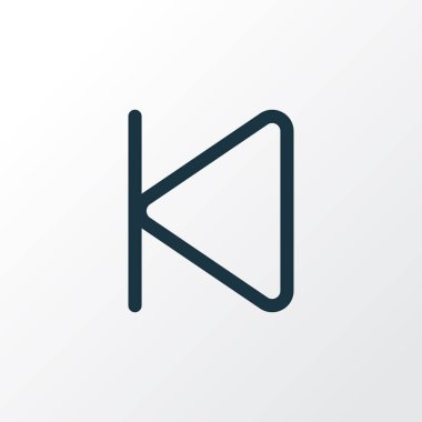 Geriye dönük anahat simgesi. Premium Kalite izole başlangıç öğesine Trendy tarzı.