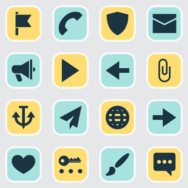 Kullanıcı simgeleri ayarlayın. Armatür, Boyama, Messenger ve diğer öğeleri koleksiyonu. Kasa, telefon, mektup gibi semboller de içerir.