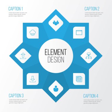 Web simgeler kümesi. Takım, hesap, Program ve diğer öğeleri koleksiyonu. Depolama, grup, Transfer gibi semboller de içerir.