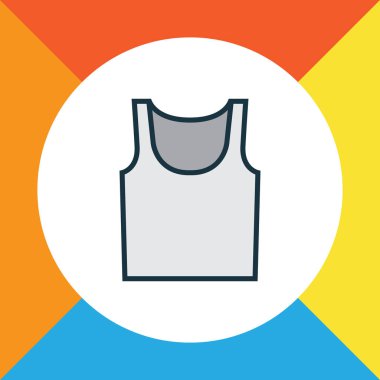 Singlet renkli anahat simgesi. Premium Kalite izole iç çamaşırı moda stil öğesinde.