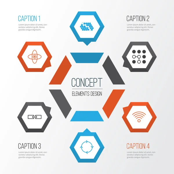Robotik Icons Set. İlgili bilgiler, atom Cpu, yığın düzeni ve diğer öğeleri. Ayrıca işlemci, kablosuz, bilgisayar gibi simgeler içerir.