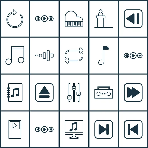 Multimedia Icons Set. Bevat pictogrammen zoals uitzending, frequentie, stabilisator en andere. — Stockvector