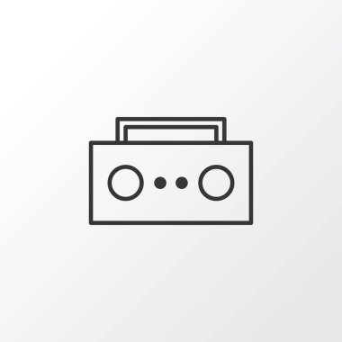 Simge sembol teyp. Üstün kaliteli yayın moda stil öğesinde izole.