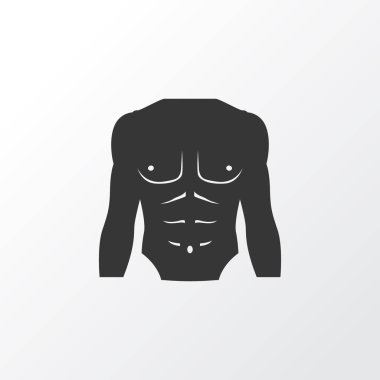 Göğüs simgesi simgesi. Premium Kalite izole atletik öğesinde Trendy tarzı.