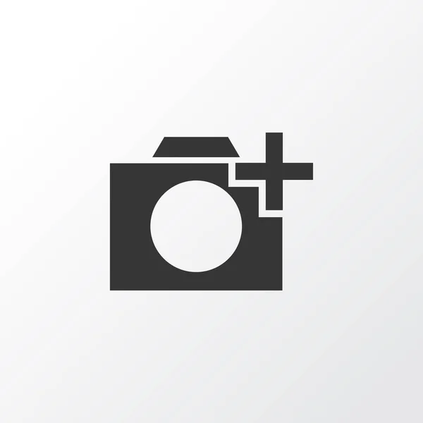 Voeg een foto pictogram symbool toe. Premiumkwaliteit geïsoleerd Element In Trendy stijl fotograferen. — Stockvector