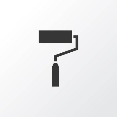 Rulo fırça simgesi simgesi. Premium Kalite izole boya öğe Trendy tarzı.