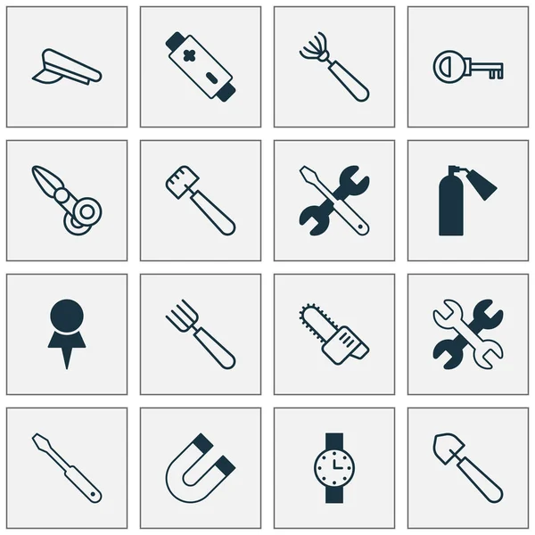 Aparato iconos conjunto con contraseña, grada, alcalino y otros elementos de grada. Aparato de ilustración vectorial aislado Iconos . — Vector de stock