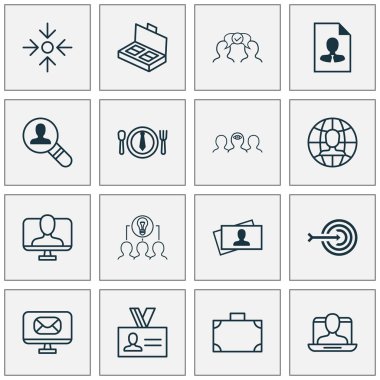 İş ile iş ikonları/simgeleri amacı, kimlik doğrulama, Koçluk ve diğer işbirliği öğeleri. İzole vektör illüstrasyon iş ikonları/simgeleri.