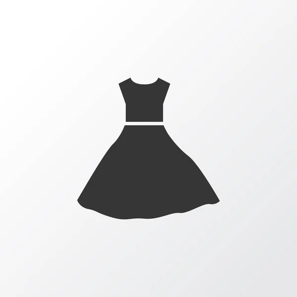 Suknia wieczorowa ikonę symbolu. Premium jakości elementu na białym tle Letnia sukienka w modnym stylu. — Wektor stockowy