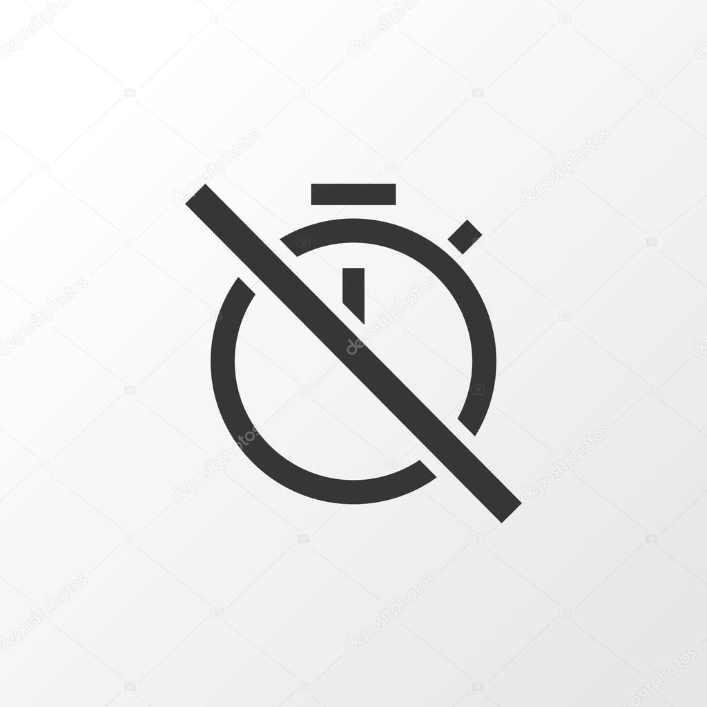 Chronometer icon symbol. Premium quality isolated no timer element in trendy style.