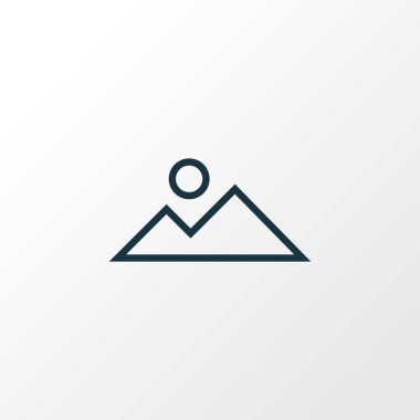 Dağ simgesini satır sembolü. Premium Kalite izole peyzaj öğe trendy tarzı.