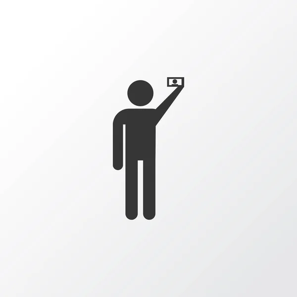 Faire symbole icône selfie. Élément photographié isolé de première qualité dans un style branché . — Image vectorielle