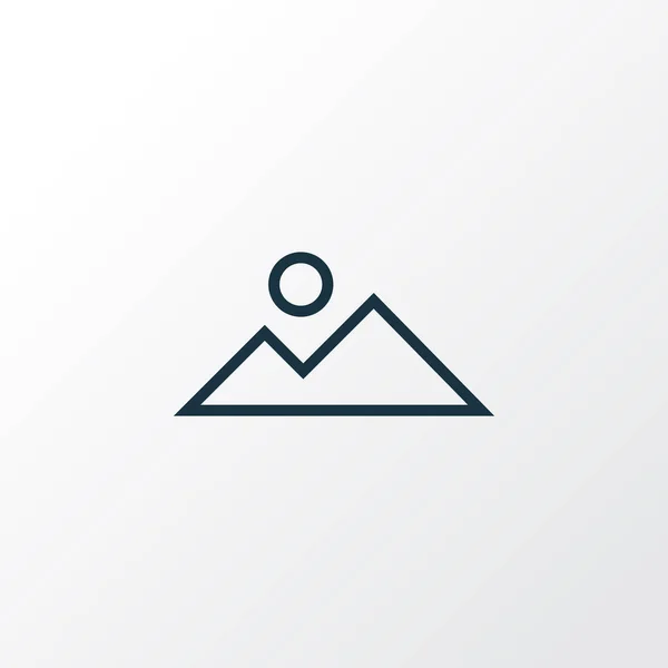 Βουνό σύμβολο εικονίδιο γραμμής. Πριμοδότηση ποιότητας απομονωμένο τοπίο στοιχείο σε μοντέρνο στυλ. — Διανυσματικό Αρχείο