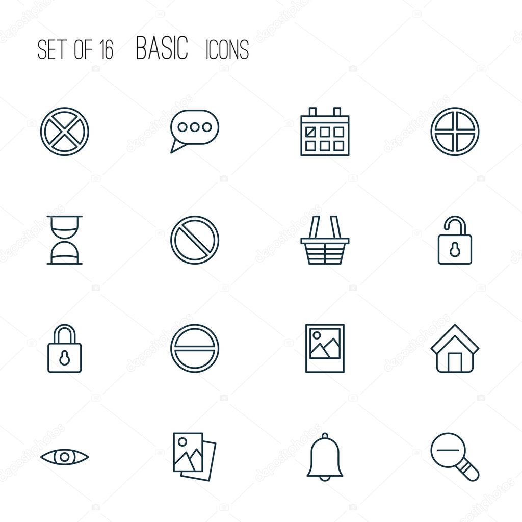 Network icons set with estate, image, positive and other safeguard elements. Isolated vector illustration network icons.