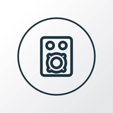 Amplifikatör simgesi satır sembolü. Premium Kalite izole hoparlör öğe trendy tarzı.