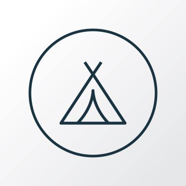 Çadır simgesi satır sembolü. Premium Kalite izole gölgelik öğe trendy tarzı.