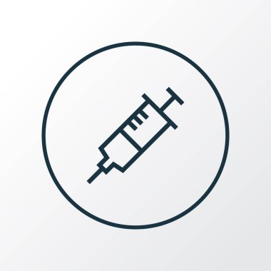 Enjeksiyon simgesi satır sembolü. Premium Kalite izole şırınga öğe trendy tarzı.