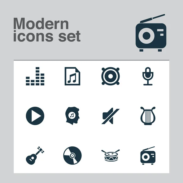 Multimedia icons set with mike, file, silence and other cd elements. Isolated vector illustration multimedia icons.