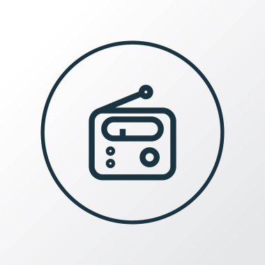 Radyo simgesi satır sembolü. Premium Kalite izole TV tarayıcısı öğe trendy tarzı.