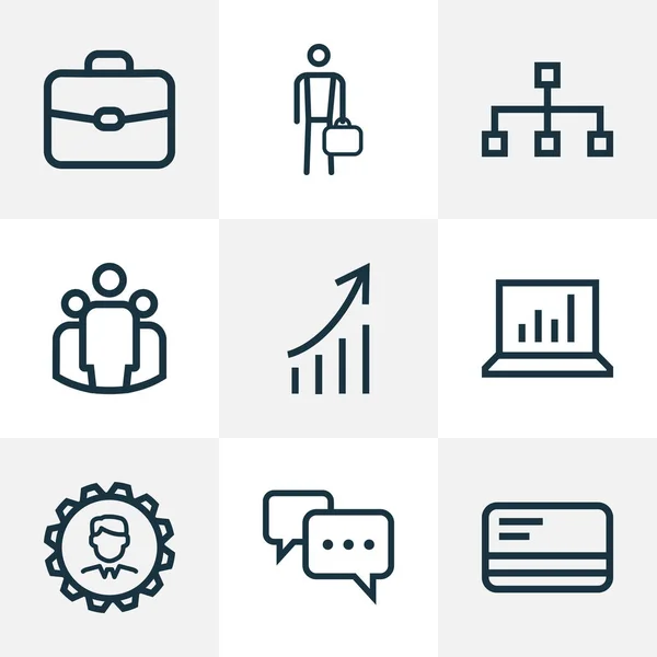 Business icons line style set with manager, businessman, conversation and other structure elements. Isolated  illustration business icons.