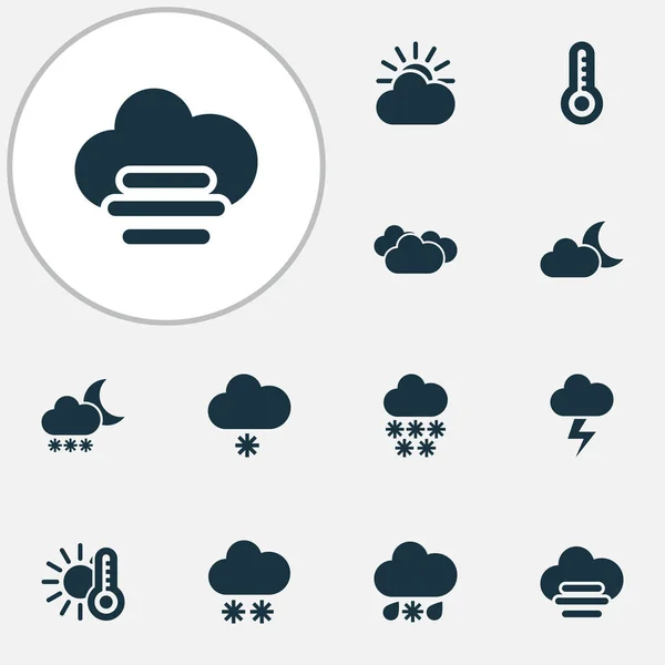 Ícones de ar conjunto com cinza, floco de neve, sinóptico e outros elementos cinza. Ícones de ar de ilustração isolados . — Fotografia de Stock