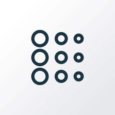 Daire simgesi satır sembolü. İzole üstün kaliteli moda stil öğesinde bulanıklık.