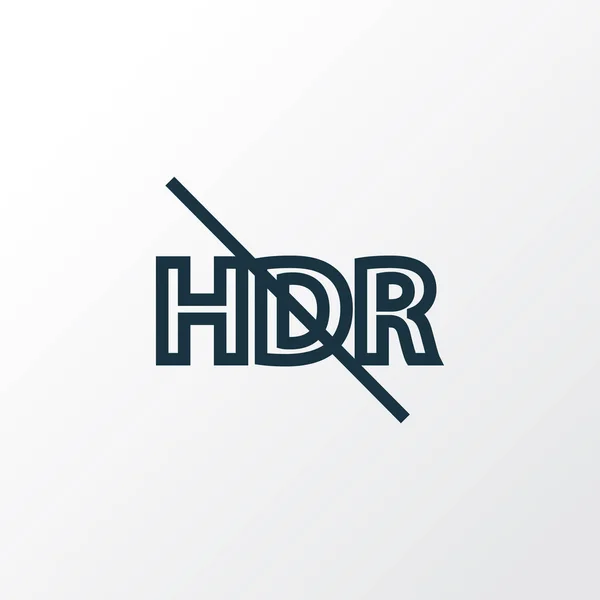HDR Απενεργοποίηση εικονίδιο γραμμή σύμβολο. Πριμοδότηση ποιότητας απομονωμένη υψηλό δυναμικό εύρος στοιχείο σε μοντέρνο στυλ. — Διανυσματικό Αρχείο