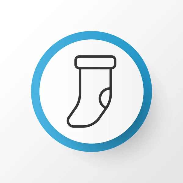 Vánoční ponožka ikona symbol. Prémiové kvality izolované krb výzdobný prvek v trendy stylu. — Stock fotografie