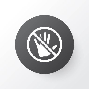 Dikkat simgesi sembolü. Moda tarzında birinci kalite izole edilmiş durdurma ögesi.